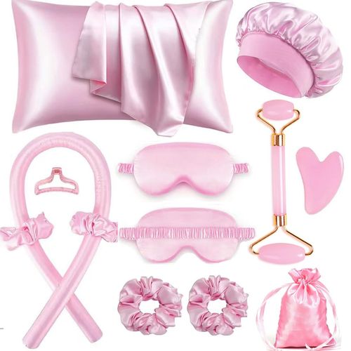 Kit de cuidado del cabello mujer con rizador sin calor, funda satén ...