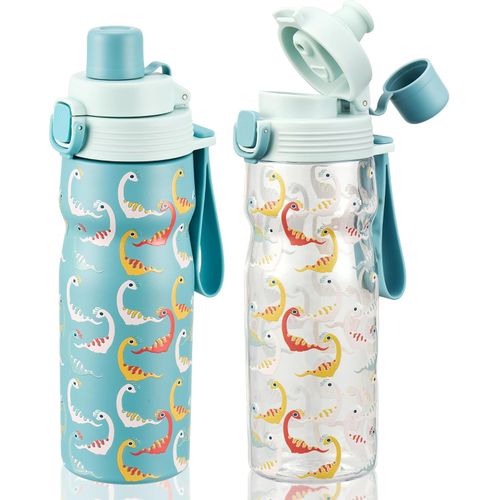 Pack 2 Botellas Niños 621 ml Antifugas con Pajilla