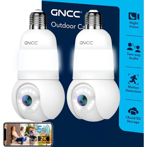 Pack 2 Cámaras Bombillo 2K WiFi Dual PTZ E26