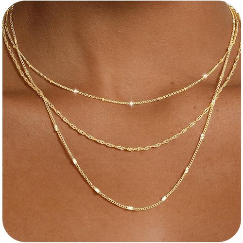 Yoosteel Collar chapado en oro de 14 quilates para mujer