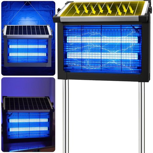 Exterminador solar de insectos para exteriores, 4500 V solar para exteriores, impermeable