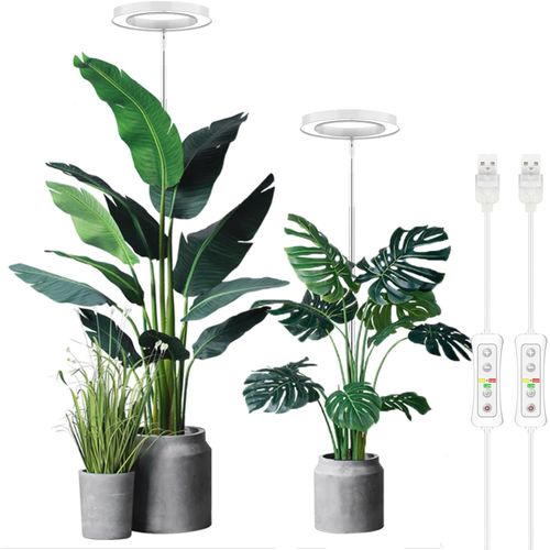 Luz de Crecimiento de Plantas, Altura Ajustable, Temporizador Automático