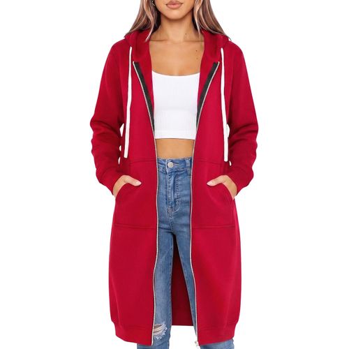 Sudaderas largas con capucha, chaquetas de vellón de invierno de punto
