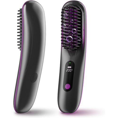 Cepillo alisador de cabello inalámbrico, cepillo portátil para alisar el cabello
