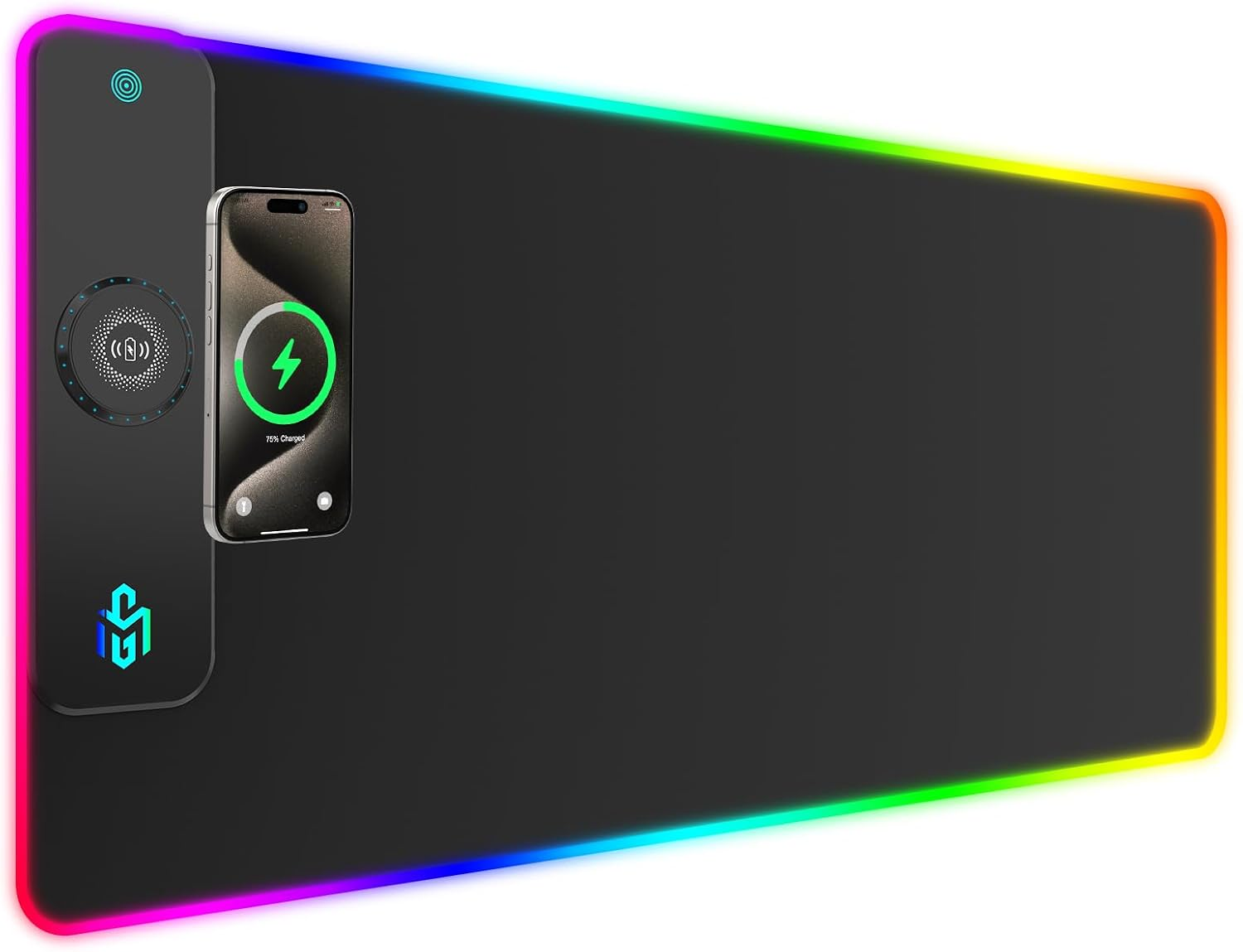 Mousepad con carga inalámbrica RGB de 15 W