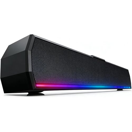 Altavoces USB para computadora de escritorio, altavoces externos estéreo con luces