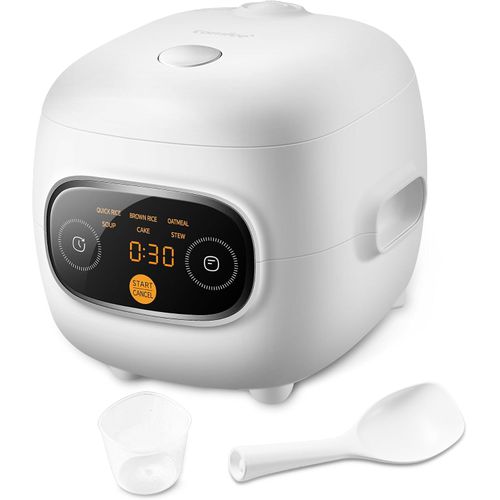 Mini Arrocera 4 Tazas Portátil Antiadherente, Temporizador de Retardo de 24 Horas