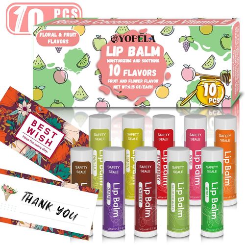 Paquete de 10 bálsamos labiales naturales