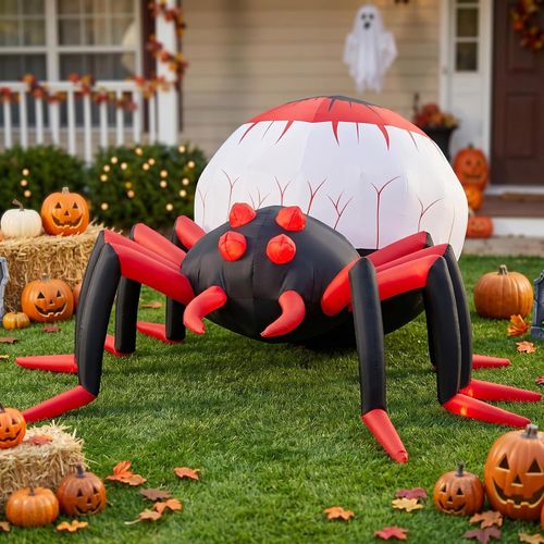 Decoración inflable de Halloween para fiesta en el jardín: araña espeluznante