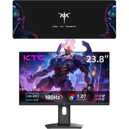 KTC Monitor para juegos 2K de 24 pulgadas y 180Hz y alfombrilla de mouse grande