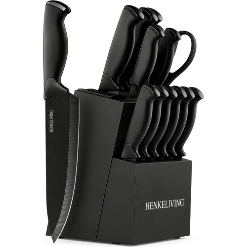 HENKELIVING Juego de cuchillos de cocina de 14 piezas con bloque