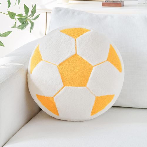 Cojín decorativo de fútbol amarillo de 30,5 cm
