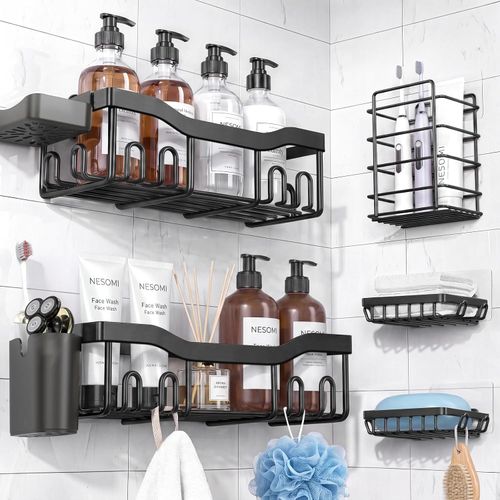 Juego de organizadores adhesivos para ducha de 7 piezas