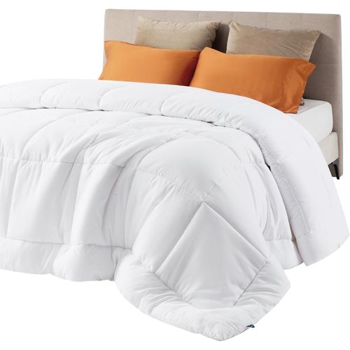 Bedsure Edredón blanco de poliéster con relleno alternativo de plumón