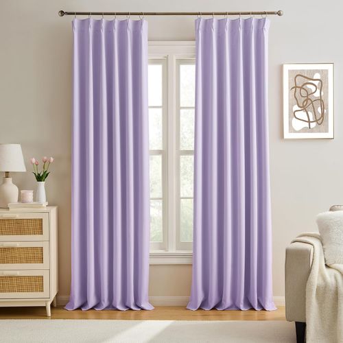 Juego de 2 cortinas plisadas lavanda de 102 × 244 cm