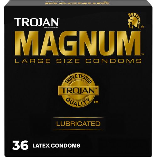 TROJAN Magnum Preservativos lubricados, paquete de 36