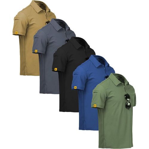 Paquete de 5 camisas tipo polo para hombre de manga corta