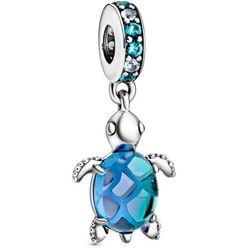 Amazon.com: PANDORA Dije colgante de tortuga marina azul de cristal de Murano