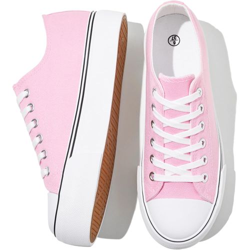 Zapatos de lona con plataforma para mujer (rosa, US5)