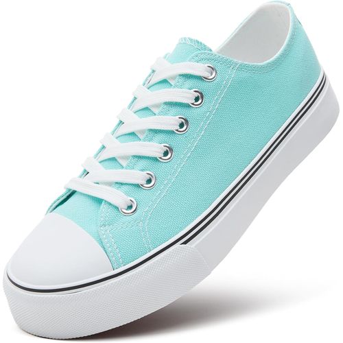 Zapatos de tenis blancos para mujer, tenis de lona con cordones