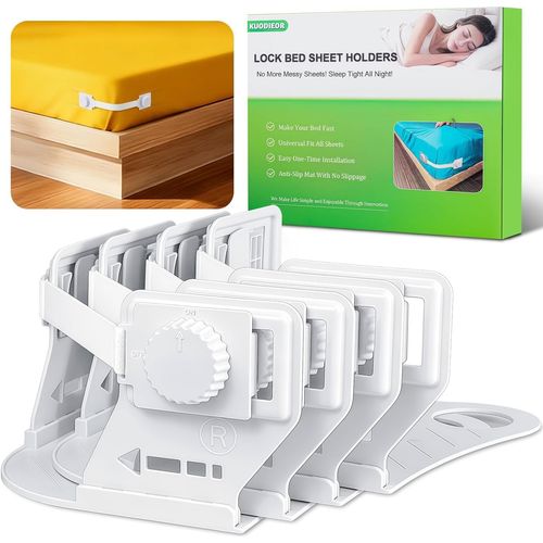Soportes de sábanas con bloqueo para esquinas con almohadillas antideslizantes 