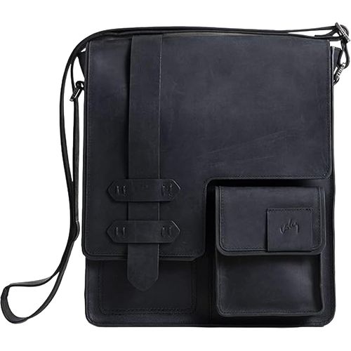 VELEZ Bolso bandolera de 100% cuero de grano superior para hombre