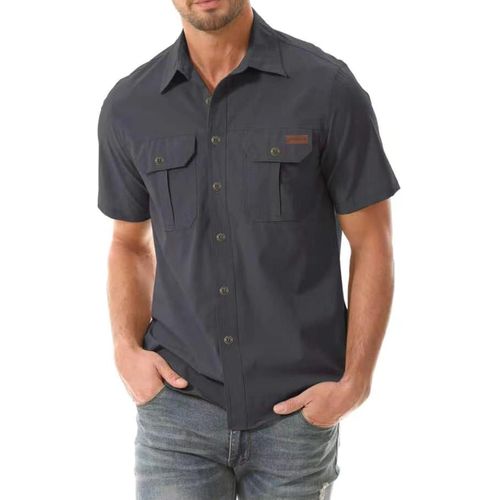 Camisa de manga corta para hombre con bolsillos