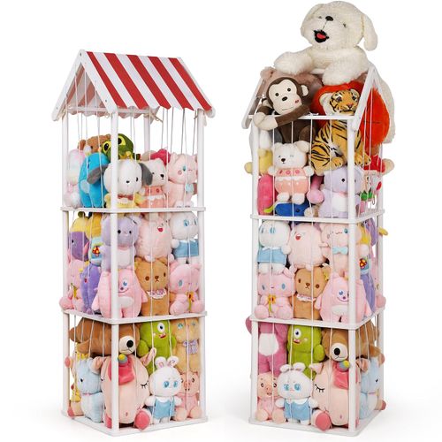 Edudif Organizador de madera para peluches de 3 niveles