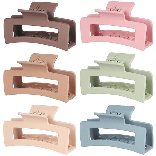 Set de 6 pinzas rectangulares para el cabello