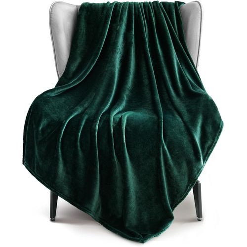 Exclusivo Mezcla Manta de vellón verde bosque de 127 × 152 cm