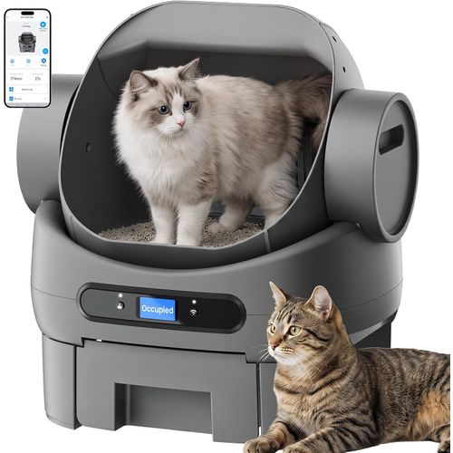 Arenero automático para gatos con 10 sensores y control por Wi-Fi