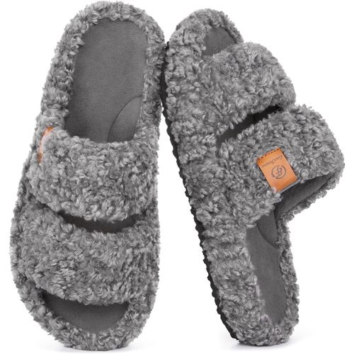 EverFoams Pantuflas Difusas de Punta Abierta para Mujeres