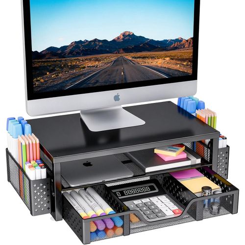 Simple Trending Organizador de escritorio y accesorios, soporte elevador