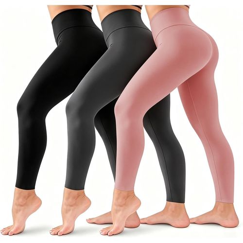 Leggings negros de cintura alta sin costuras para mujer