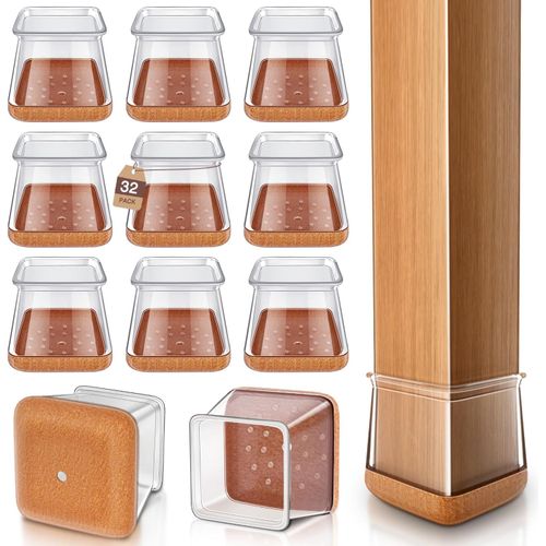YOZON Protectores de piso para patas de silla, tapas de silicona, fieltro