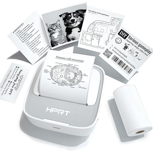 Mini impresora blanco y negro