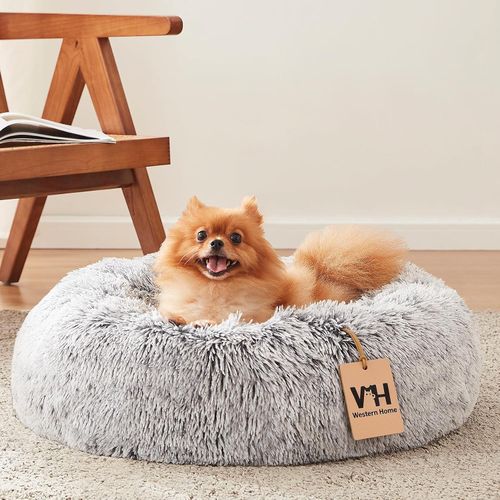 Cama redonda suave para mascotas