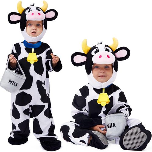 Spooktacular Creations - Disfraz de vaca unisex con cubeta para ordeñar