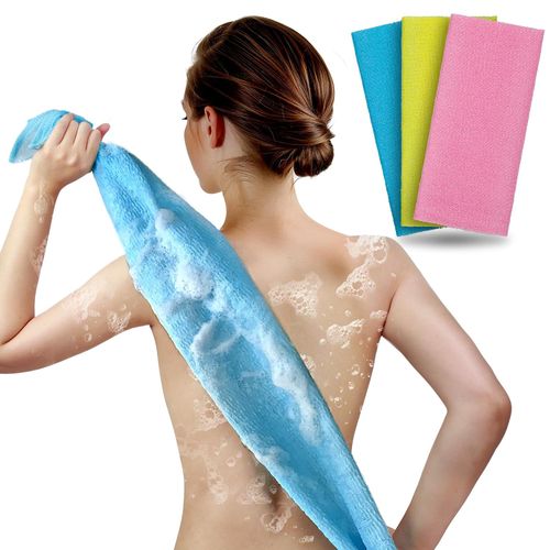 Toalla exfoliante y toalla de ducha japonesa, paquete de 3