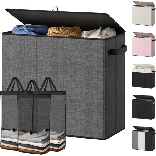 Optish Cesta para ropa sucia de 3 secciones (180 litros)