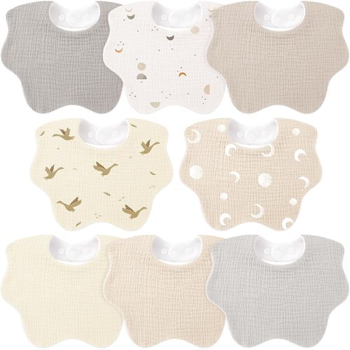 Bearmoss Baberos paquete de 8 baberos de muselina