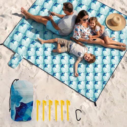 OIGAE Manta de playa familiar o tapete de picnic, manta ligera de secado rápido