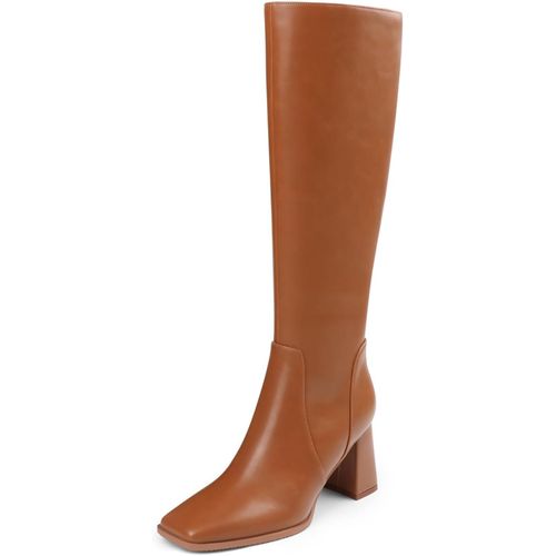 JOY IN LOVE Botas altas hasta la rodilla para mujer de tacón grueso