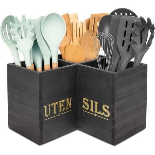 RedCall Soporte para utensilios de cocina, extra grande 3 compartimentos