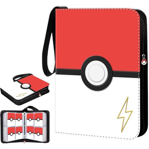 Carpeta para tarjetas coleccionables 3D de 440 espacios, rojo y blanco