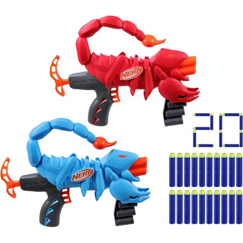 Nerf Wild Venompack Juego de 2 lanzadores con diseño de escorpión y 20 dardos