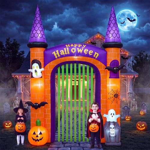 Arco inflable de Halloween de 10.8 pies para decoración al aire libre