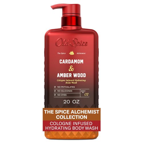 Old Spice gel de baño para hombre, cardamomo y madera de ámbar, 591 ml