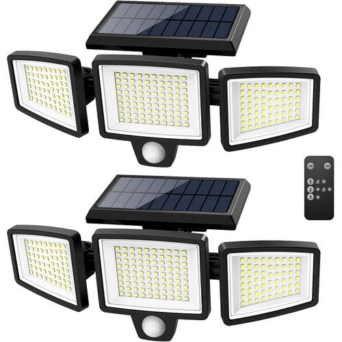 Tuffenough Luces solares para exteriores de 2500 lm, 210 luces LED con control remoto