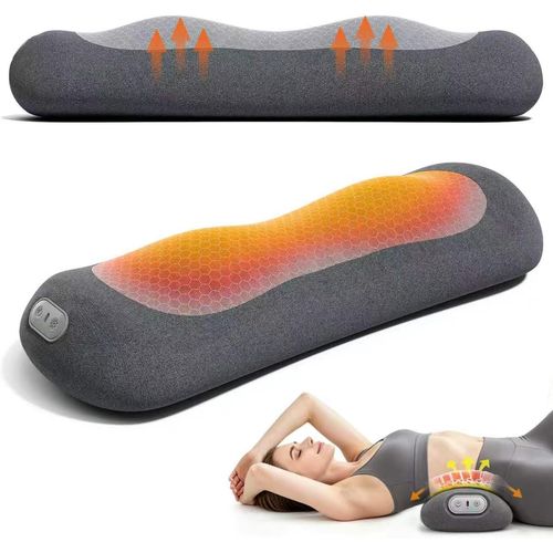 Masajeador de espalda inalámbrico triple fusión, almohada lumbar calentada
